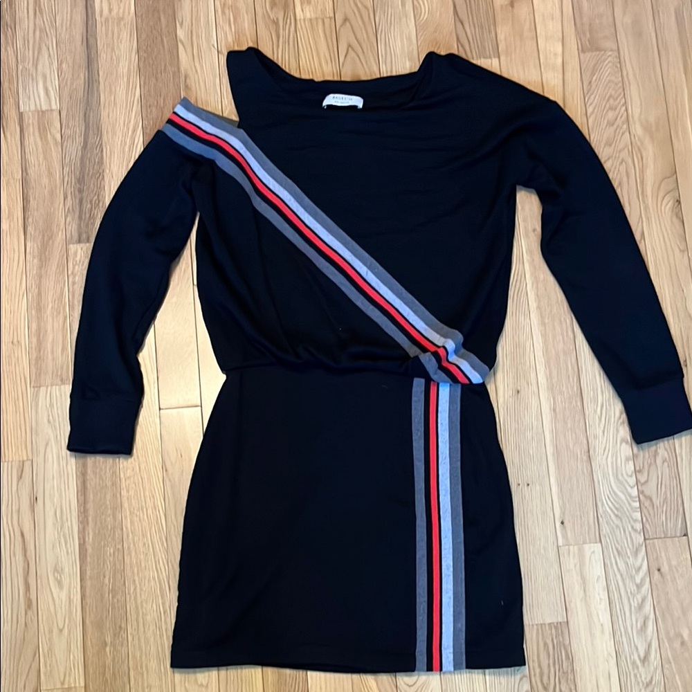 Bailey Women's Mini Dress - Black with Red and Blue Stripes